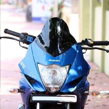 Image of Old Gixxer SF DB Visor Windshield Wind Deflector Dark Smoke Black Color
