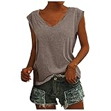 Women's Summer Multi-Color V-Neck T-Shirt Solid Color Temperament Top Shirt Brown