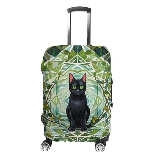 Black Cat Luggage Cover, Elastic Luggage Protector Fits 19-32in Suitcases, Washable & Anti-Scratch Suitcase Cover for Men Women M