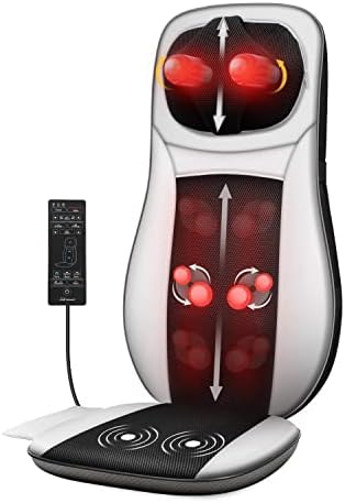 Snailax Neck and Back Massager with Heat, Shiatsu Back Massager for Back Pain, Kneading,Rolling Massage Seat Cushion,Full Body Massage Chair Pad,Seat Massager for Chair,Ideal Gifts
