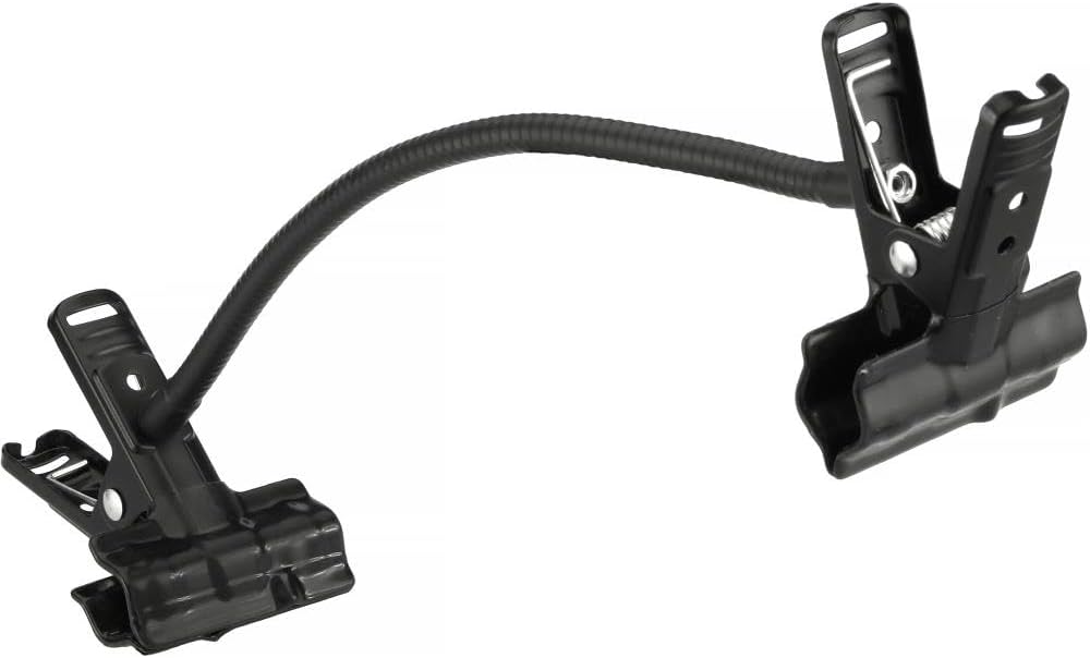 Magic Clamp with Flex Arm 13.5" – Rubber Grip Jaws, 1" Flat & 1.5" Pipe Capacity, Durable Steel Construction, Double Clamp for Photography Reflectors, Backdrops & Studio Equipment Use