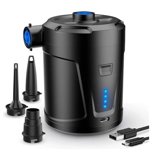 Elektrische Luftpumpe,5200mAh Wiederaufladbare Akku Luftpumpe Planschbecken Pool Kinder,Mini Luftpumpe Elektrisch Inflator mit 3 Luftdüsen,Schnell Inflator für Schlauchboot/Luftmatratze