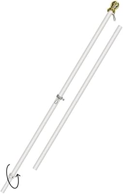 Infinity Republic 6ft Tangle-Free Spinning Flag Pole - White