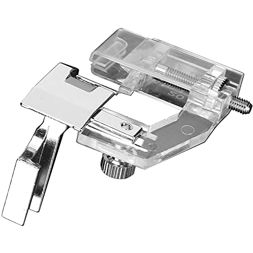 Tbest Pie de Cinta Al Bies Ajustable para Máquina de Coser - Prensatelas de Acero Inoxidable con Regla para Costuras Rectas y Decorativas - Reemplazo Universal de Accesorios de Costura para el Hogar