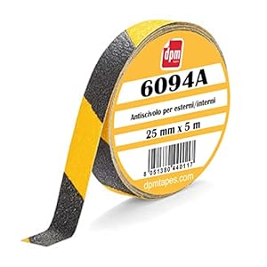 6094A – Anti-Rutsch-Klebeband gelb/schwarz für Innen- und Außenbereich – (25 mm x 5 m) – 1 Stück