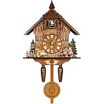 Elegant, Traditional, Decorative, Wooden Painted Modern Wall Clock Cuckoo Clock Bird NowTime Hanging Clock Display Handmade Decoration Swinging Pendulum for New Room Office, Type 1