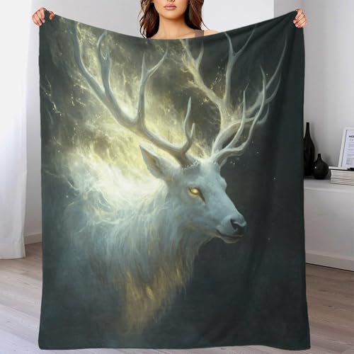 Couverture flanelle cerf tacheté 3D 150x200cm pour canapé - 6