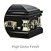 Titan Casket Black and Gold Cross Steel Handcrafted Funeral Casket with Rubber Gasket Sealer & Lock System,Caskets and Coffins for Burial Human