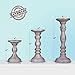 Large Candle Holders for Pillar Candles - Rustic Farmhouse Style Home Decor - Perfect for Table Centerpieces, Coffee Table or Fireplace Mantel - 3 Piece Set - Grey