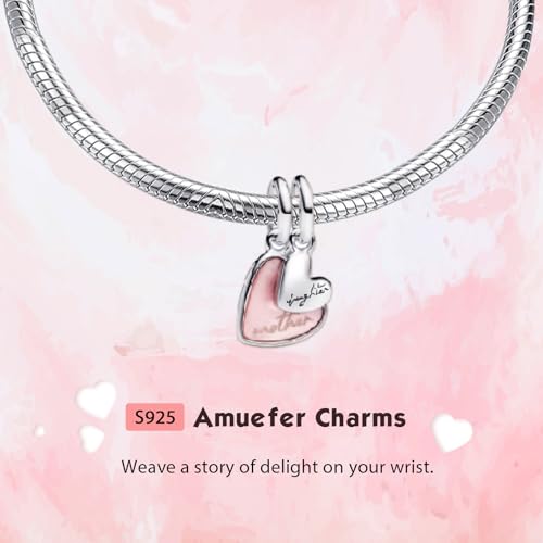 Image of Mothers Day Birthday Number Love Family Friendship Graduation Auntie Grandma Dad Mom Charms for Pandora Bracelets Necklaces, Gifts Women, for Anniversary Valentines Christmas