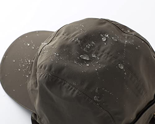 Connectyle Mens Warm Winter Hat Waterproof Fleece Lined Earflaps Hat Outdoor Baseball Cap Army Green #TOP2