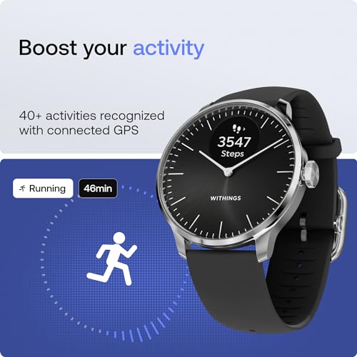 Withings ScanWatch Light - Hybrid Smart Watch, Heart Rate Monitoring, Fitness Tracker, Cycle Tracker, Sleep Monitoring