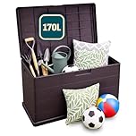 OutdoorOasis 170L Garden Storage Box – Waterproof Outdoor Storage Chest with Lockable Lid & Handles – Compact Plastic Garden Storage for Cushions, Tools & Parcels – Anthracite