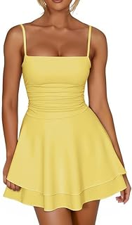 Sponsored You’re seeing this ad based on the product’s relevance to your search query.Learn more about this advertisement Sukiglam Sexy Dress Women's Spaghetti Straps Mini Dress Sleeveless Square Neck Party Dress Elegant Bodycon Summer Dress Short Tank Dresses Strappy Dress Tight Ruffle Dress Clubwear Cocktail Dress