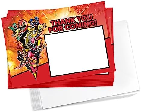 Amazon.com : Desert Cactus Power Rangers Thank You Cards Happy Birthday ...
