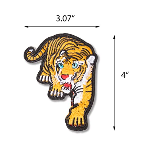 4Pcs Diy Tiger Iron-On Patch Embroidered Appliques #TOP4