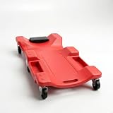 Carro Esteira Mecânico Vermelho com Encosto 150Kg Profissional Rodízios Giratórios Bandejas Ferramentas Conforto Manutenção Oficina Automotiva
