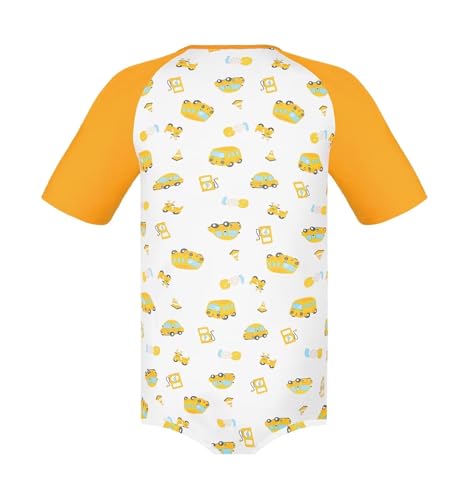 Men One-Piece Pajama Short Sleeve Shirt Leotard Bodysuit - Cartoon Car2