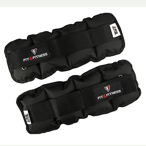 Image of FIT & FITNESS Wrist /Ankle Weights Pro Quality Adjustable Ankle /Wrist Weights for Running, Jogging, Cycling can be Used by Both Men and Women from 1 kg (0.5kg Gram Each x 2 pc) (2.0Kilograms)