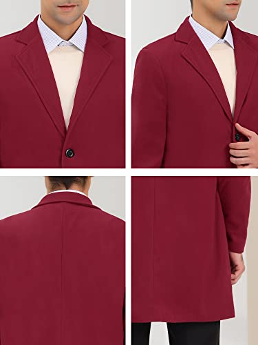 Image of Lars Amadeus Men's Trench Coat Notch Lapel Single Breasted Classic Long Pea Coats Overcoat