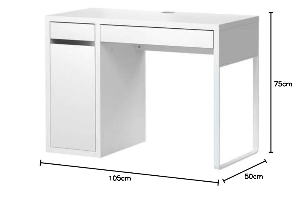 Amazon | MICKE ミッケ デスク, ホワイト 803.542.76 | 机 | 文房具