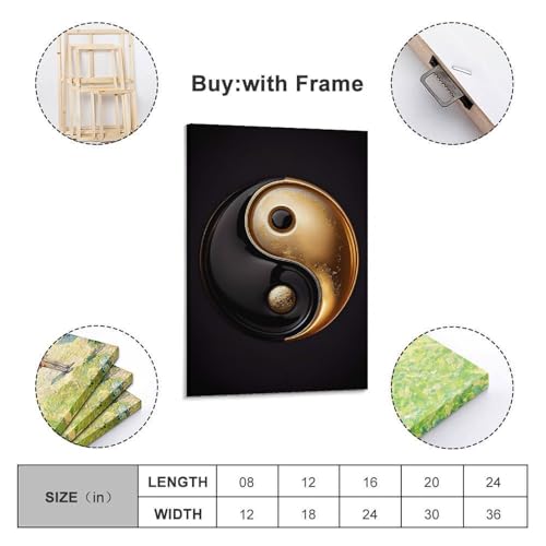 Image sur toile yin yang pour décoration murale salon moderne