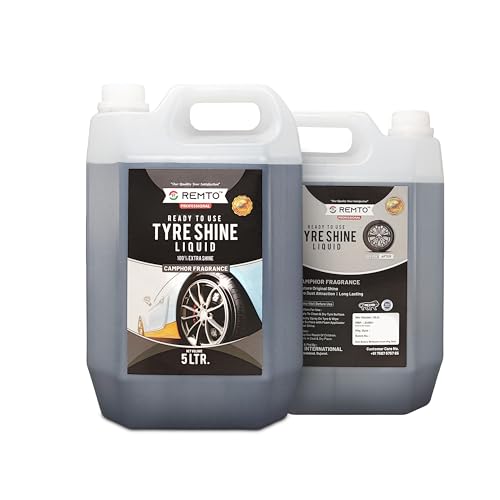 Image of Bike & Car Tyre Polish 5 Liter Extreme Black Shine - Long Lasting Gloss & Dirt Repellent | Prevents Fading and Cracks | Non-Greasy, Pleasant Camphor Fragrance (Grey)