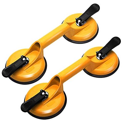 Kaisiking 2PCS Aluminum Glass Puller Tile Lifter Floor Suction Cup Floor Gap Fixer for Lifting and Moving Glass, Floor, Window, Tile, Granite, Doors Cover