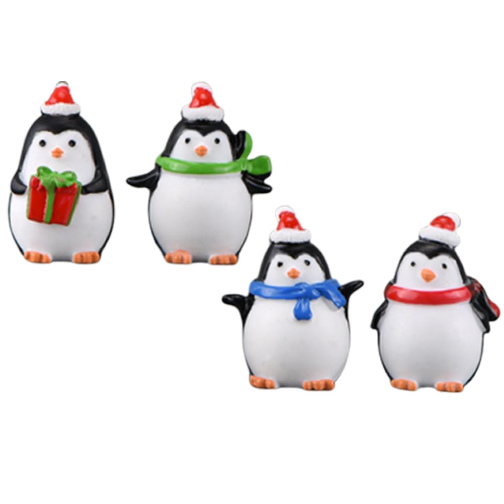 SUPVOX 8Pcs Mini Penguin Figurines, Christmas Table Decorations