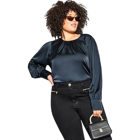 City Chic Aaliyah Blouse in Steel Blue Cover
