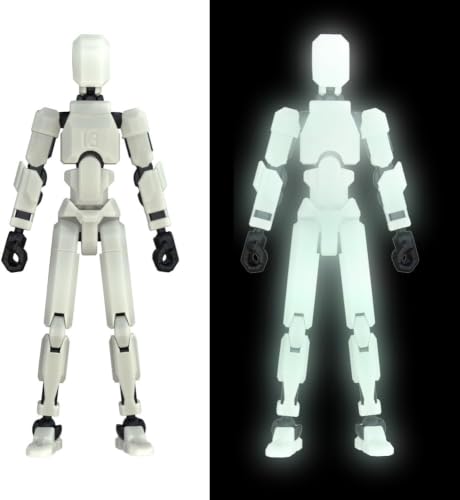 Image of DOOZLE T13 Action Figures, Assembly Completed 3D Printed Dummy Nova Titan Lucky 13 Figures, Multi-Jointed Movable Robot Toys for Display, Drawing & Desk Decor (1, Glow in the Titan White)
