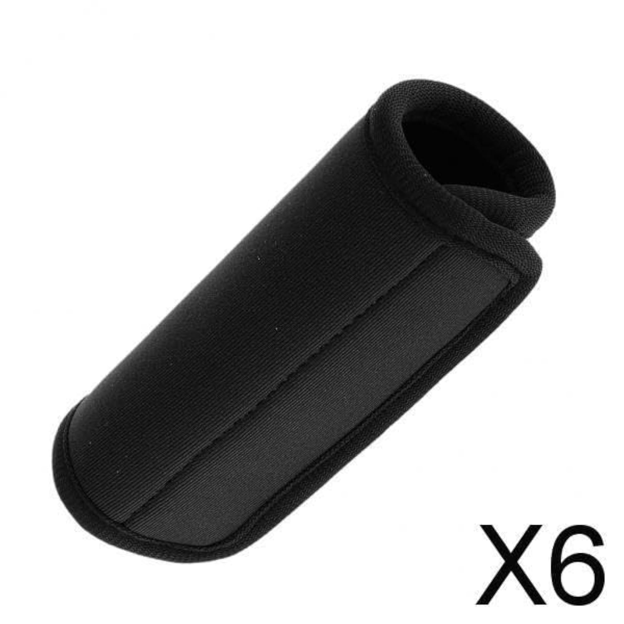 Travelling Luggage Handle Comfort Wraps, Black, 6pcs