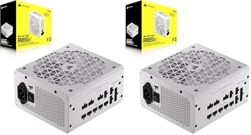 Image of CORSAIR RM850x Shift Fully Modular ATX Power Supply - 80 Plus Gold - ATX 3.1 - PCIe 5.1 - Zero RPM - Modular Side Interface - White (Pack of 2)