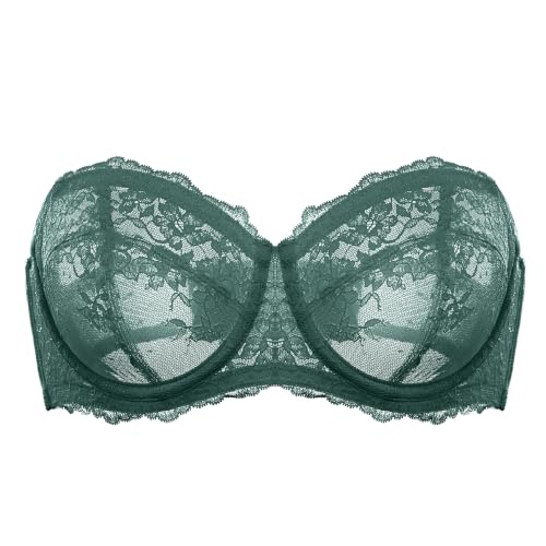 Image of DOBREVA Women's Unlined Lace Strapless Bra Plus Size