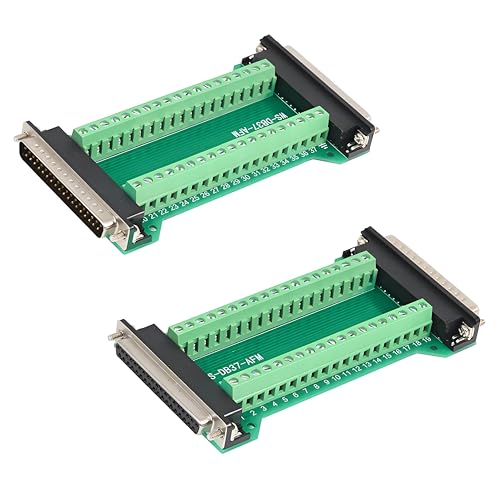 Willwewon 2PCS DB37 Male to Female Terminal Breakout Board, RS232 D-SUB Serial to 37 Pin in One Breakout Board Solderless Port Terminal Block Gender Changer