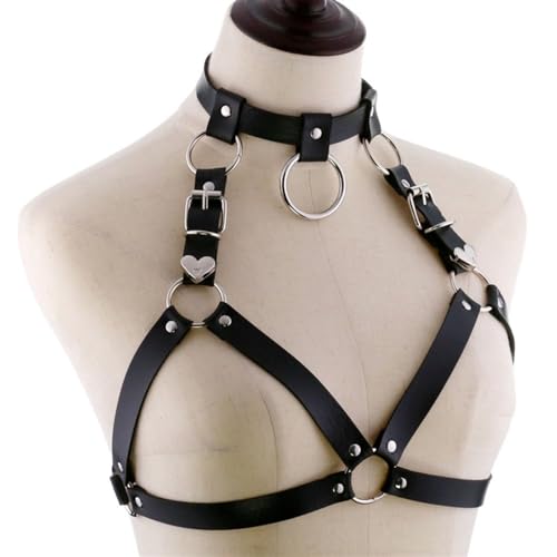 Punk Waist Belt Leather Harness Body Bondage Chest Straps Black Rivet Top Chest Straps BDSM Gothic Lingerie 5