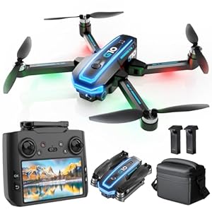 GPS Drones with 4K Camera for Adults with HD Screen on Controller and Follow Me Mode,Long Flight Time and Distance,Transmission and GPS Auto Return,G10 RC Quadcopter Easy fly for Beginner and Kids,Under 249g