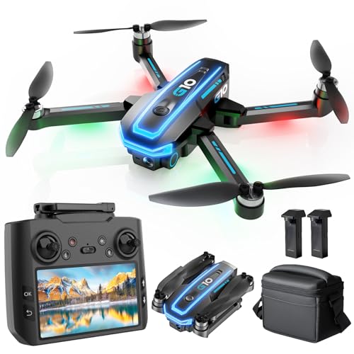 GPS Drone with 4K HD Camera EIS for Adults, 4.5 inch Screen on Remote Controller,FPV RC Drones with Auto Return, Follow Me and Lightweight,,2 PCS Batteries for Long Flight Time,Easy Fly Quadcopter for Kids & Beginners,Under 250g