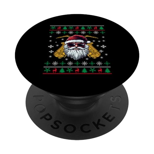 Brutto Natale Babbo Natale sassofonista | Buon Natale PopSockets PopGrip Intercambiabile