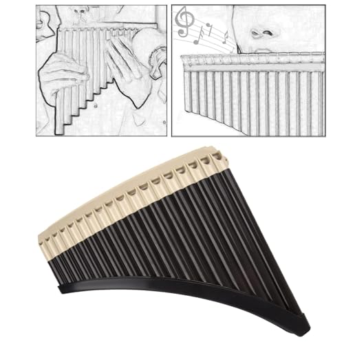 Tachiuwa Pan Flutes Folk Musical Instrument Easy Learning Sliding Mouth Blowing Pan Pipe for Learning Teaching Woodwind Gifts, 18 Pipes brown - Thumbnail 5