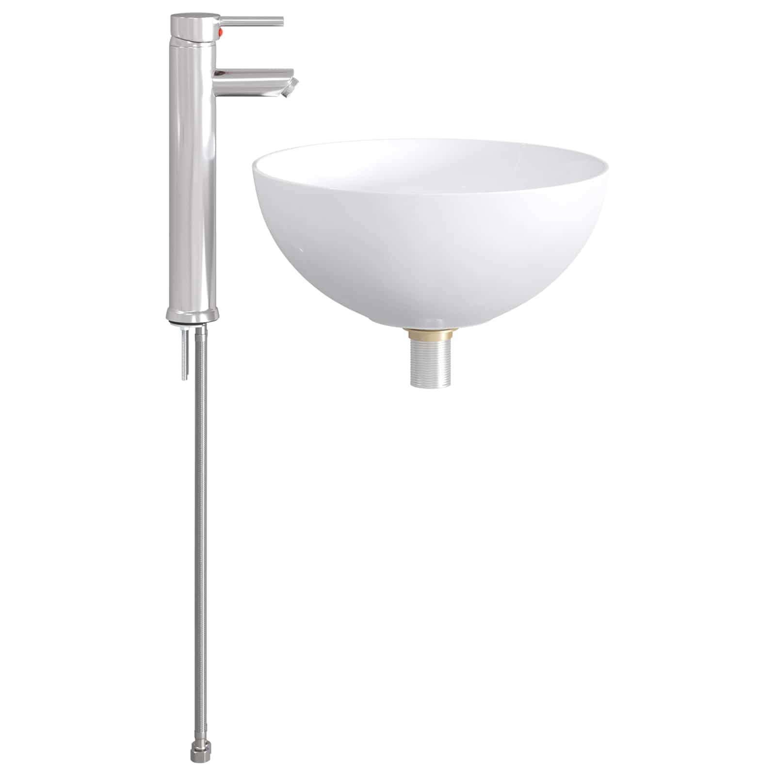 Lavabo de baño cromado 35,5 x 35,5 x 14,5 cm Metal