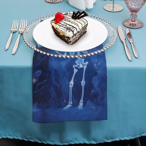 Servilletas de tela lavables con diseño de esqueleto elegante y resistente 5