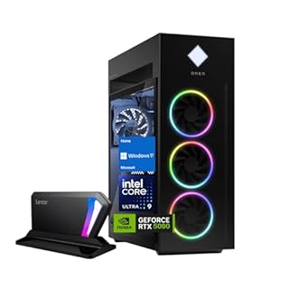 HP OMEN 45L GT22 RTX 5090 Gaming Desktop, Intel Ultra 9 285K, NVIDIA RTX 5090, 64GB DDR5 RAM, 2TB SSD, RGB Light Studio & Gaming Hub,Wi-Fi 6, W11H, Bundle with Lexar SL660 512GB Portable SSD