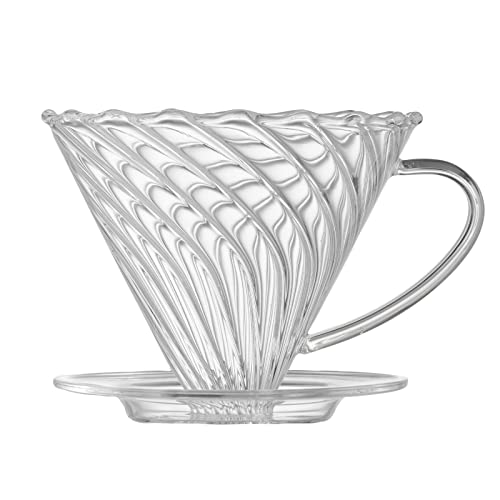 Vandroop Coffee Dripper, Resuable Pour Over Coffee Maker With Handle, Slow Brewing Coffee Pour Over For Cafe, Travel, Home&Offices, Single Cup Coffee Pour Over (Borosilicate Glass, 1-4 Cups) #TOP10