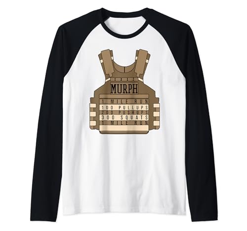 Soporte de platos militar Murph Memorial Day Workout WOD Camiseta Manga Raglan