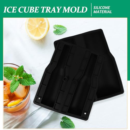 Molde para cubitos de hielo de silicona negro Housoutil miniatura 3