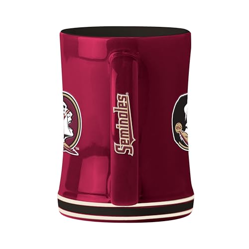 Image of Logo Brands NCAA Florida State Seminoles 14oz Ceramic Relief Mug with Team Logo and Elongated Handle