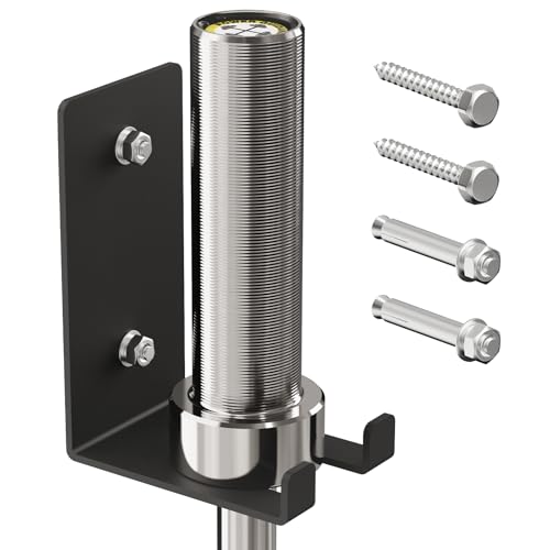 POWER GUIDANCE Olympic Barbell Hanger,Garage Gym Bar Wall Rack,Vertical Barbell Mount Rack,Space Saving Commercial or Home Gym Accessory，Holds Under 33mm Bar Size (Black 1Hook)