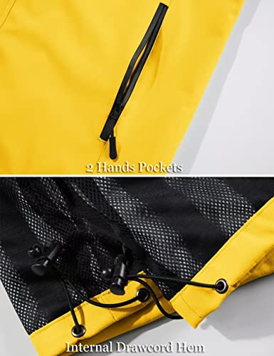 Magcomsen Windproof Jackets For Men Ski Outerwear Lightweight Jacket Mountain Breathable Jackets Active Quick Dry Jacket Hiking Raincoats Yellow 2Xl #TOP6