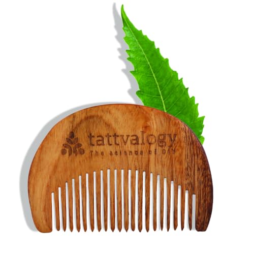 Image of Tattvalogy Raw Neem Wood Beard Comb |Kaachi Neem Wooden Comb for Blood Circulation & Hair Growth | avoid Hair Pulling, Static Electricity, Itchy Scalp & Oil Build-Up